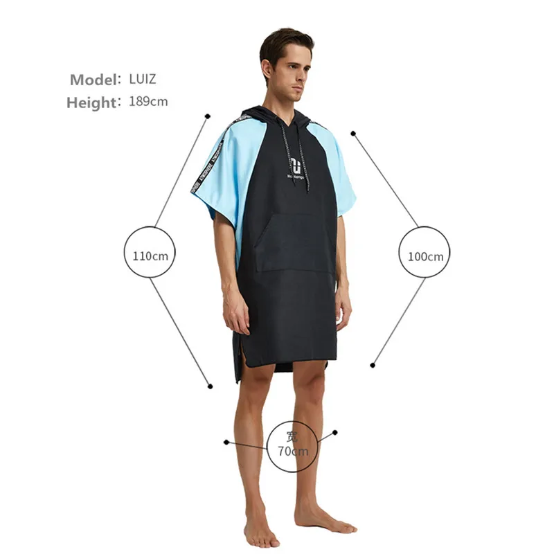 Носимый халат спортивное полотенце для улицы водопоглощающее серфинга взрослых