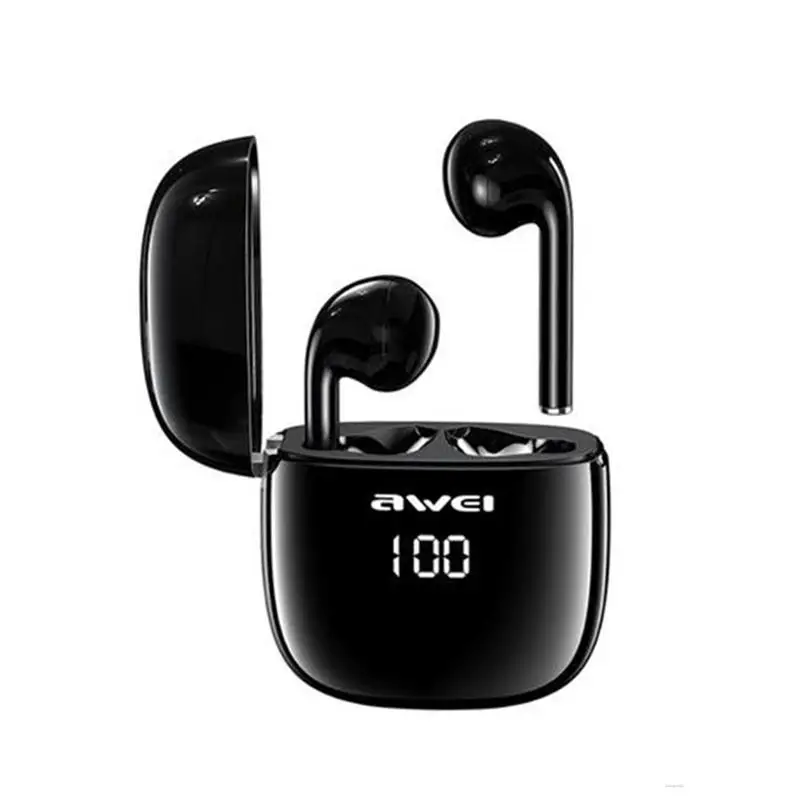 

AWEI TWS T28P Bluetooth earphone wireless waterproof LED Digital Display Bluetooth 5.0 With Microphone