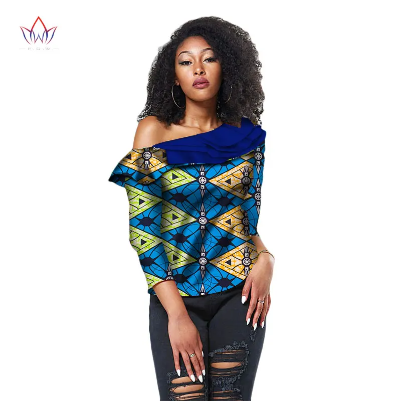 Bintarealwax рубашка с Африканским принтом для женщин Дашики длина рукава три четверти