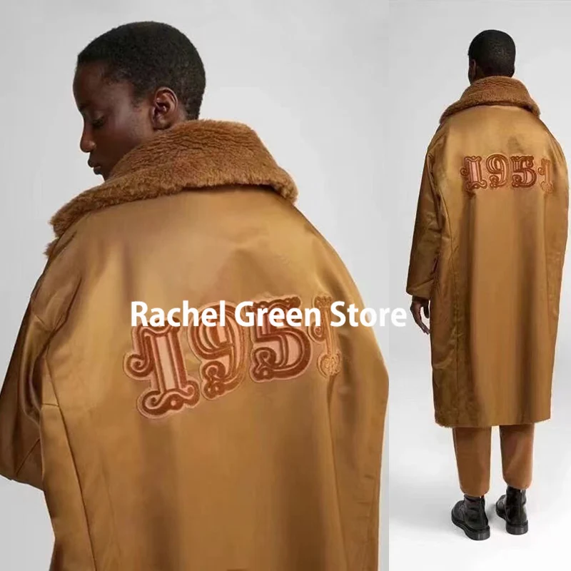 

High End 1:1 Luxury Designer Branded Embroidery Logoed Fashion Coats and Jackets Women Faux Fur Warm Long Reversible Coat ~Ma