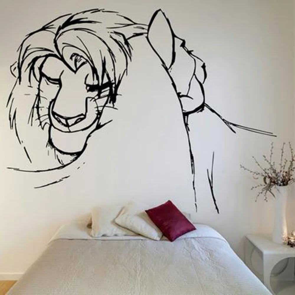 Наклейка Король Лев Simba Nala Виниловая наклейка искусство стены Декор для детской