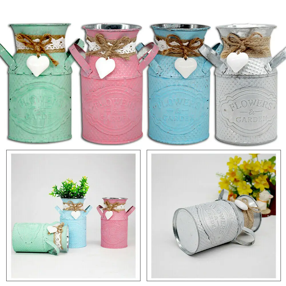 Винтажный металлический Металлический горшок для цветов подвесной балкона