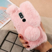 rabbit fluffy fur bunny silicone cover for nokia 3 2 2 2 6 2 7 2 8 3 x10 x20 phone case for nokia 5 4 3 4 5 1 6 1 7 1 plus case
