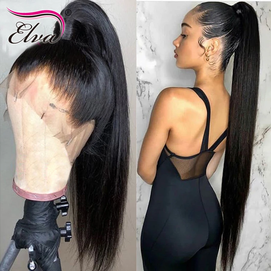 Парики из натуральных волос на кружеве Elva парики бесклеевой кружевной передней