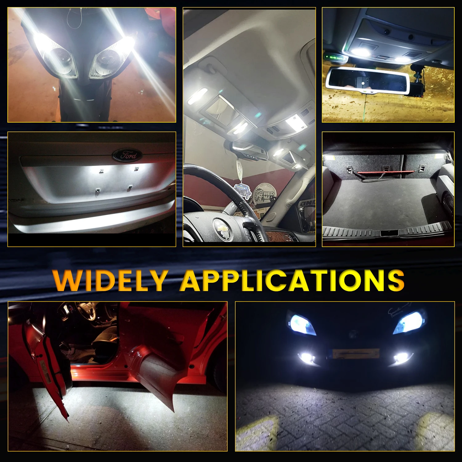 10 шт. W5W T10 2835 3 SMD OSRKF 12 В Светодиодная лампа нейлоновая ПА прожектор белая боковой