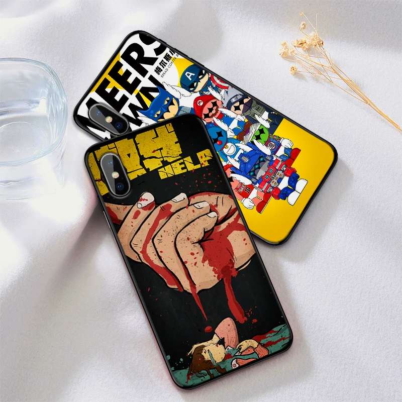 Сатирический уход за картинкой для детей iPhone 6 6S 7 8 Plus X XS XR Max 5 5S TPU Мягкий защитный