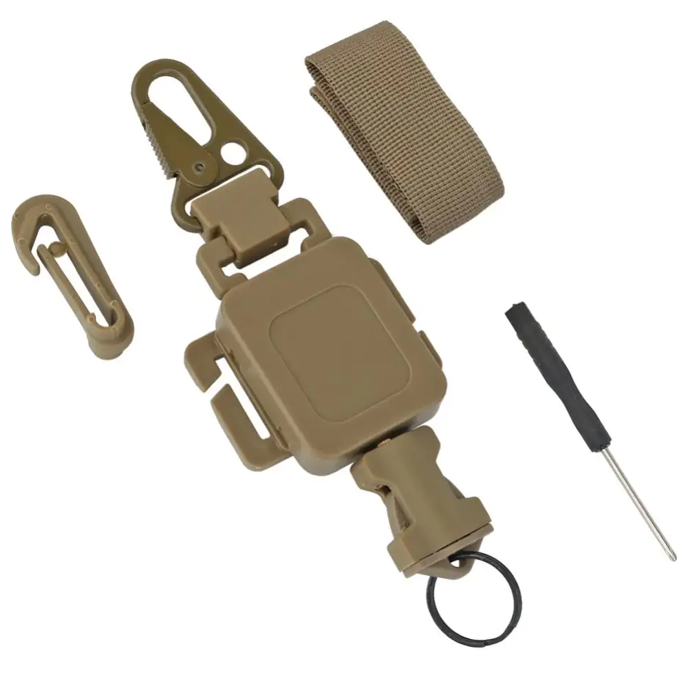 

2 In 1 Outdoor Anti-theft Telescopic Buckle Tactical Small Pouch & Keychain Holder EDC Retractable Spring Rope