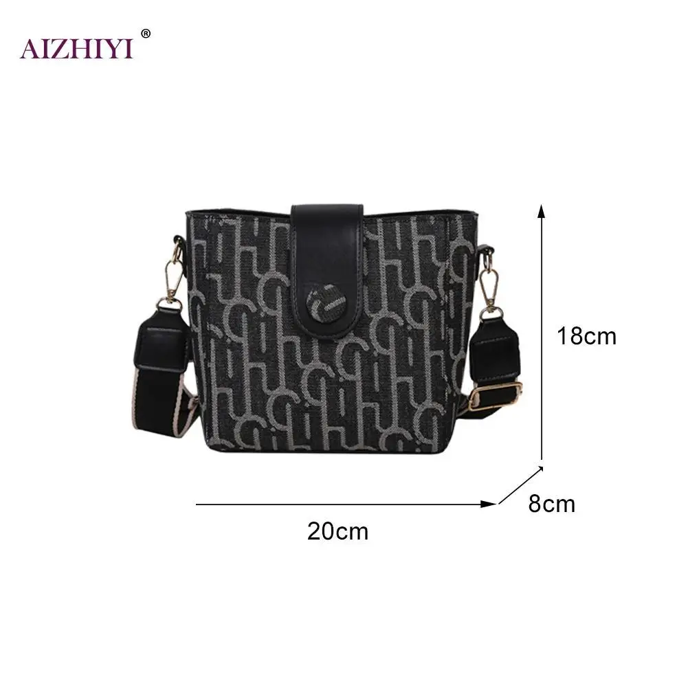 

Women Printed Canvas Crossbody Bag Casual Girls Student Phone Purse Shoulder Messenger Bucket Handbag