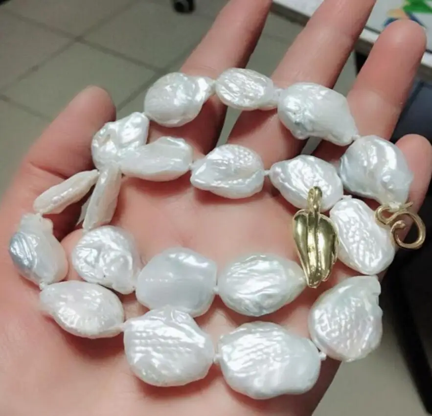 Бесплатная доставка ювелирные изделия супер большой 20 мм барокко белый keshi reborn