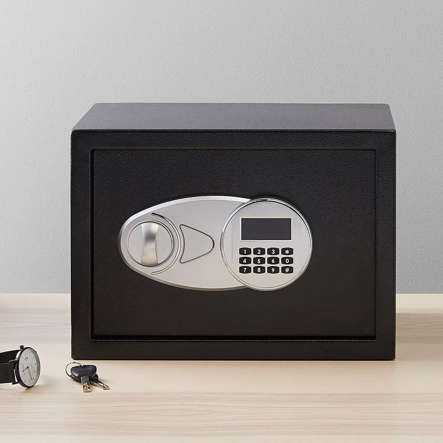 

Security Safe with Programmable Electronic Keypad - Secure Cash, Jewelry, ID Documents - Black Secret Box Mini Money Safe