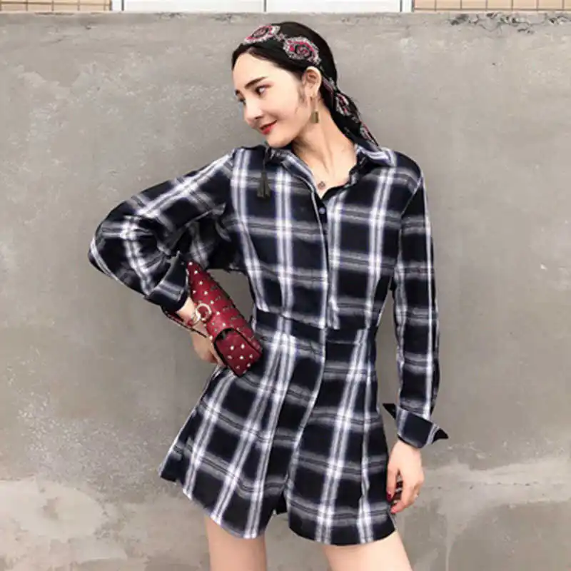 CHICEVER клетчатые комбинезоны с отворотами и рюшами на рукавах открытой спиной