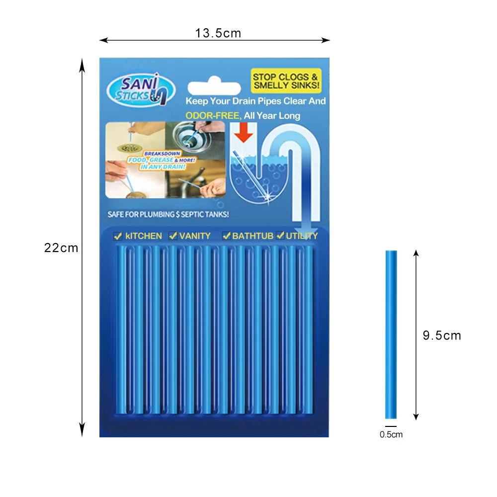 

Drain Toilet Pipe Cleaner Sink Clogging Remover Tools 12Pcs/set Air Cleaner Household Merchandises Home Cleaning
