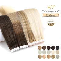 wit mini tape in human hair extensions invisible skin natural straight hair machine remy black brown blonde hair tape extensions