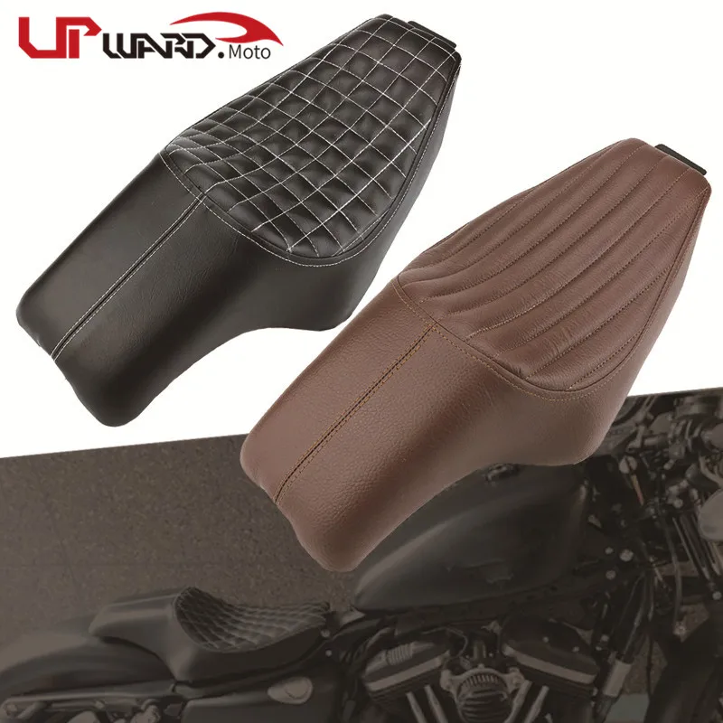 

Motorcycle Leather Two Up Driver Front Rear Passenger Seat For Harley Sportster 1200 Gustom XL1200C XR1200X XR1200X SuperLow