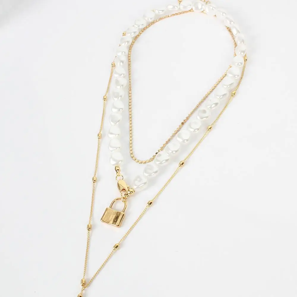 2019 дизайнерская оригинальная многослойная неровная жемчужная металлическая