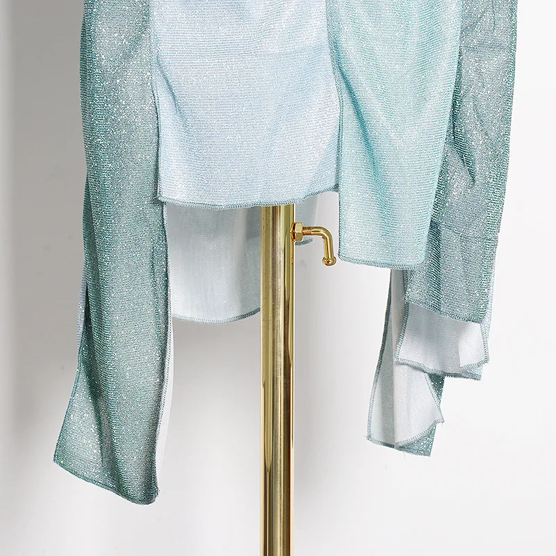 

Irregular Stitching Skirt Girl 2020 Summer New Popular Medium Long Skirt High Waist Bright Silk Striped Skirts Ladies Clothes