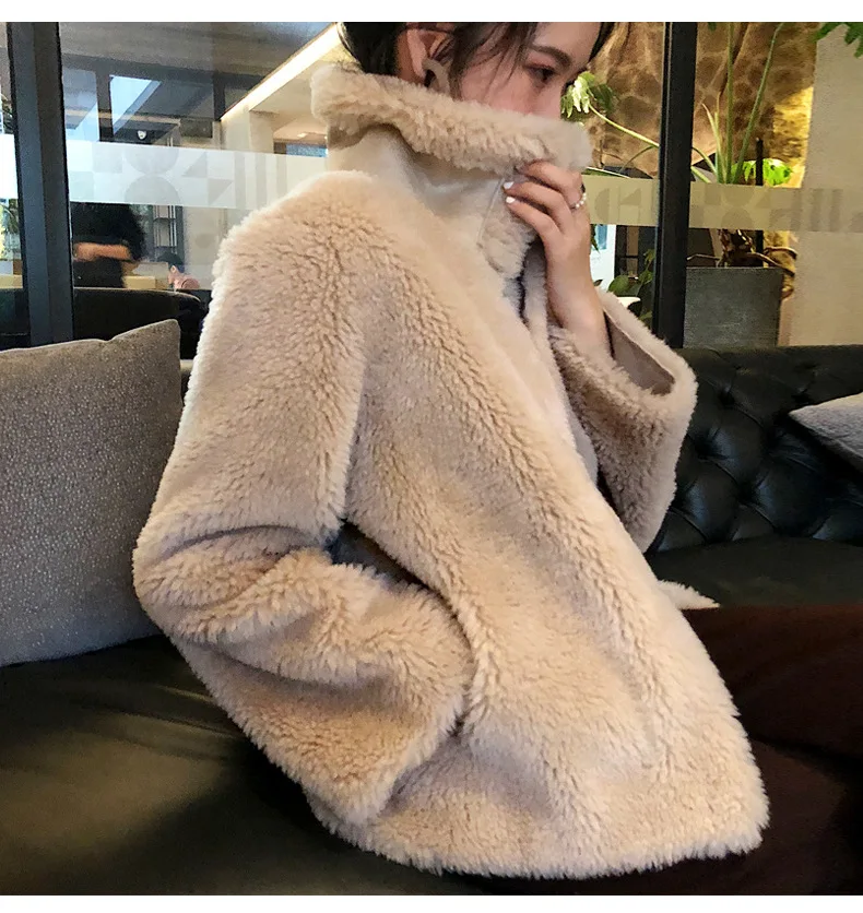 Real Fur Coat Women Sheep Shearing Winter Coat Women Clothes Korean Jacket Manteau Femme BL-1109 YY1065