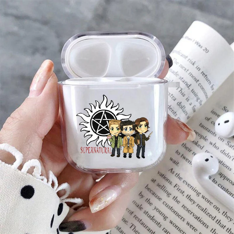Прозрачный мягкий силиконовый чехол Сверхъестественное SPN Dean и Sam для Airpods Pro