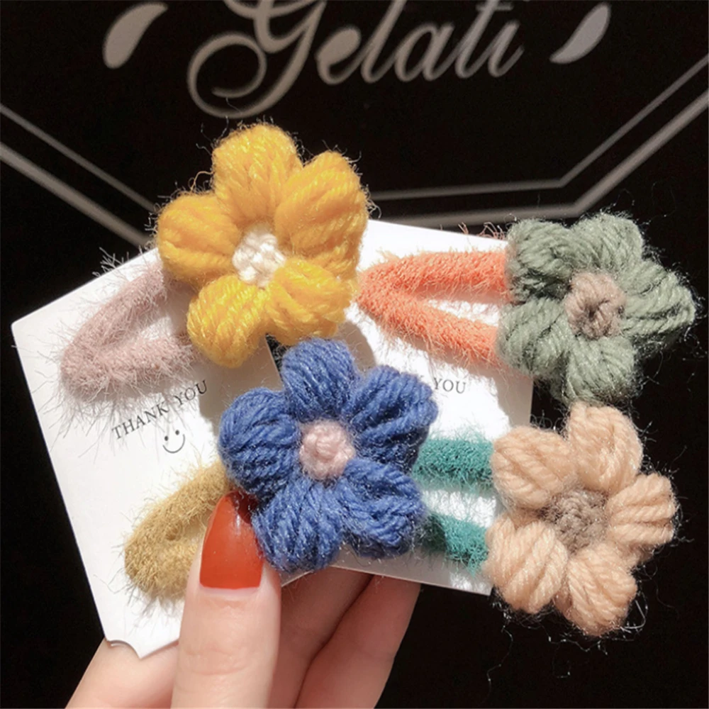 

New Arrivals Hairpin Female South Korea Autumn New Plush Flowers Clip Hairpin Bangs Clip Head Rope Girl Side Clip Hot Sale