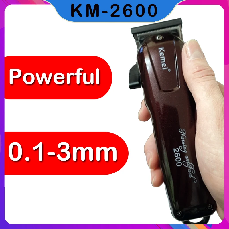 Мощная машинка для стрижки волос, профессиональный триммер для парикмахера Kmei, мужской беспроводной триммер Kamei, 0,1-3 мм Глушитель от AliExpress RU&CIS NEW