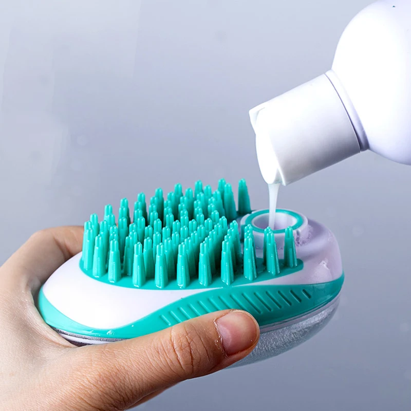 

Bathroom Cat Dog Bath Brush Grooming Tool Soft Comb with Shampoo Box Pet Accessories for Cats Shower Massage Gloves