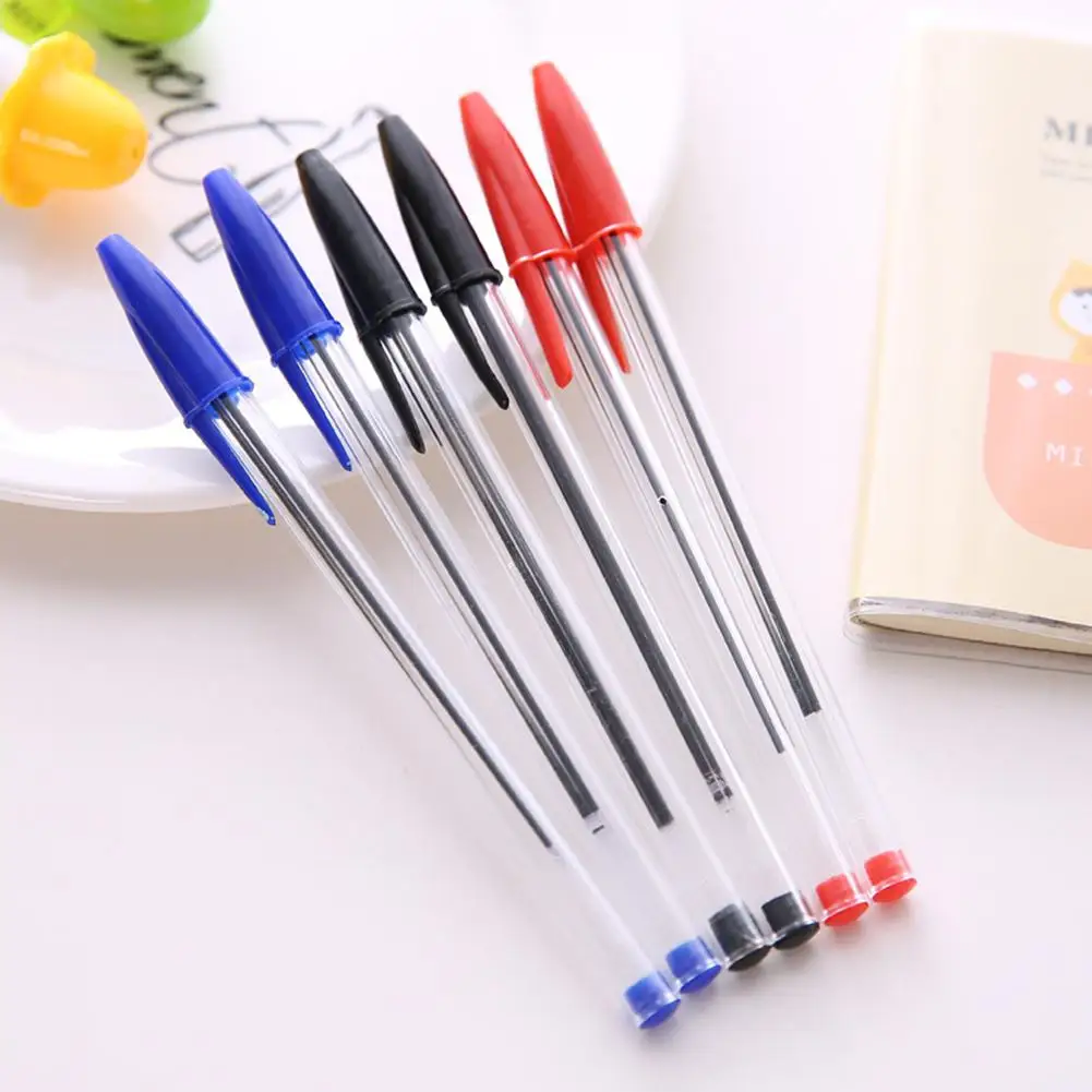 

50pcs 1.0mm Medium Ballpoint Pens Ball Point Biros Classical Appearance Perfect for School Students Red Blue Black