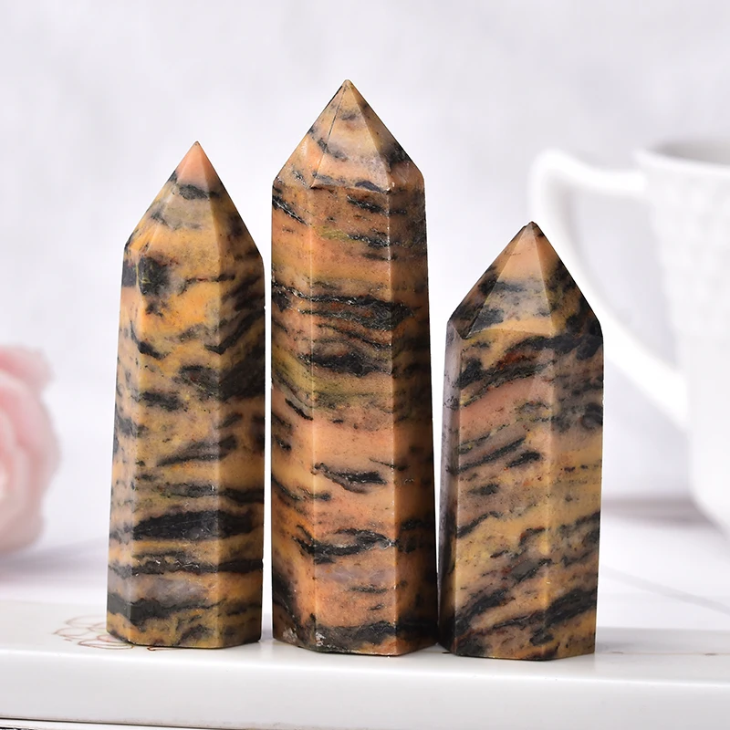 1 шт. натуральный кристалл желтый полосатый камень домашний декор кварцевый