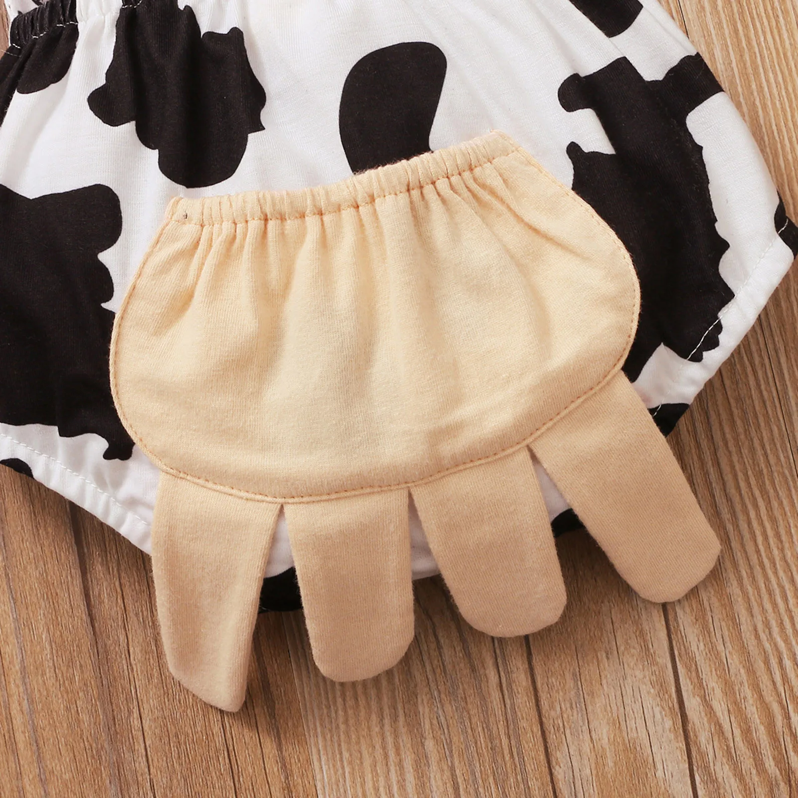 

3-18Months Sleeveless Rompertjes Baby Clothes Newborn Infant Girls Ruffle Dairy Cow Printed Backless Romper Bodysuit Outfits 5*