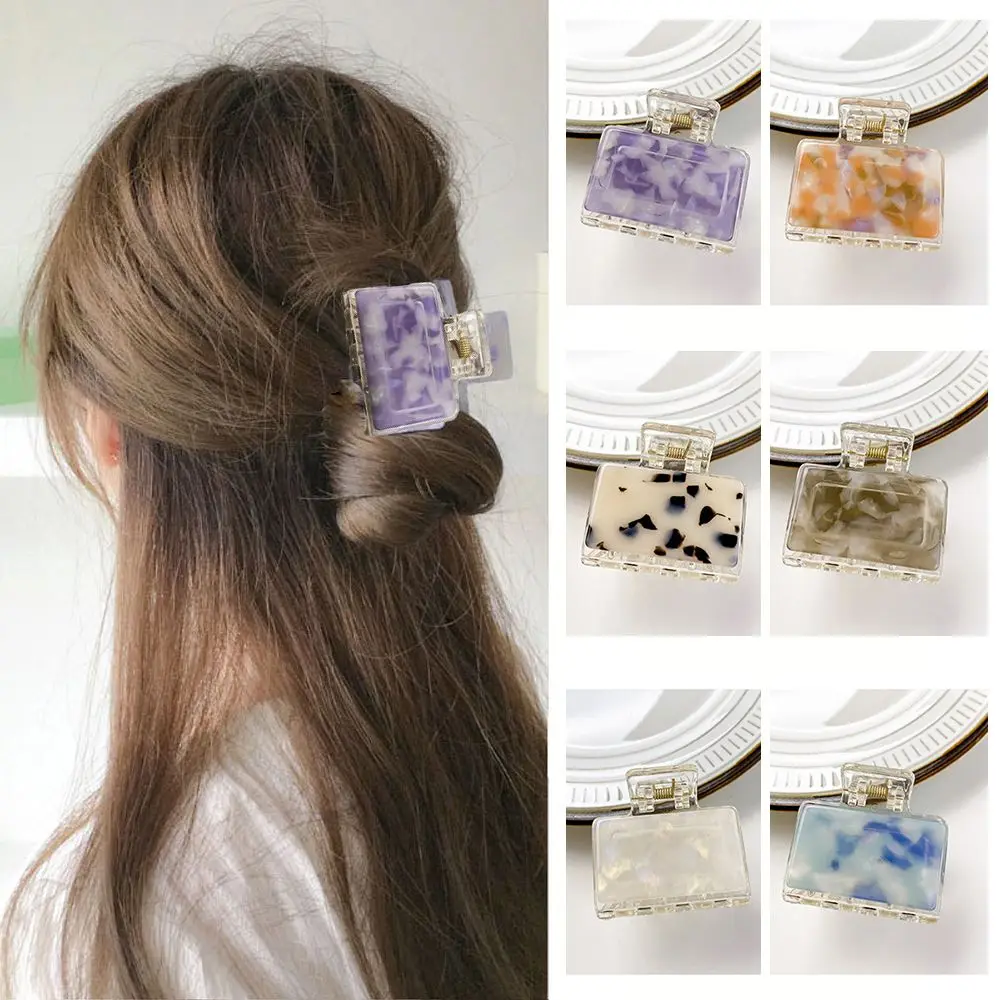 

Women Elegant Acetate Geometric Square Hair Claw Vintage Medium Hair Clips Headband Hairpin Fashion Exquisite Hair Accessories