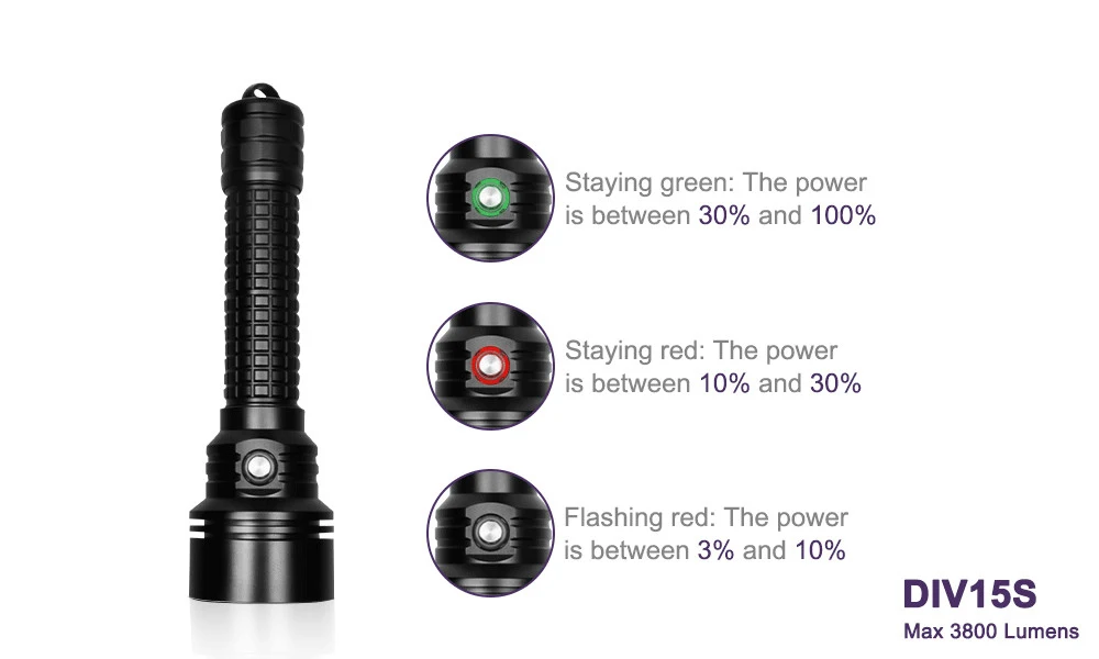 Brinyte DIV15S светодиодный фонарик для дайвинга CREE XPL-Hi V3 светодиодный 3800lm светодиодный технический электрический фонарик для дайвинга 200 М Подводная лампа