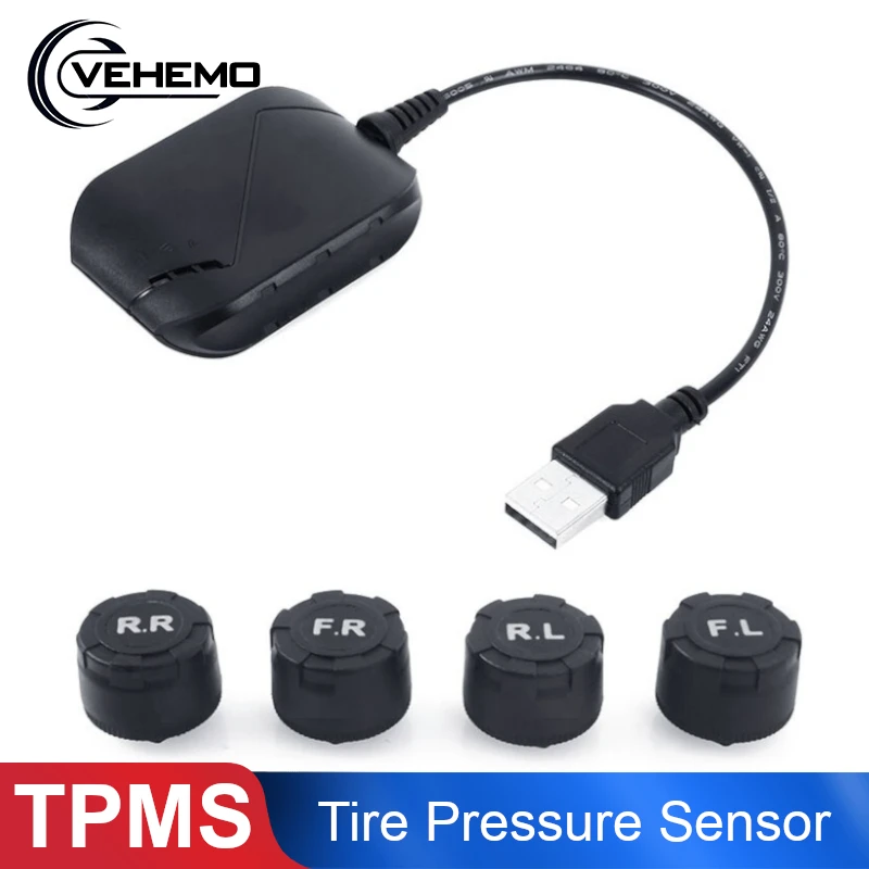 USB 4 внешний датчик давления в шинах TPMS универсальный автомобильный беспроводной