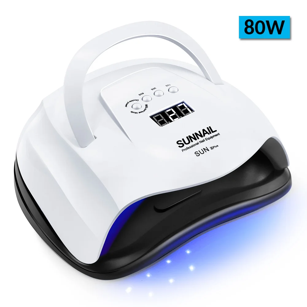 80W УФ-лампы для ногтей сушилка светодиодный лампы для ногтей всех гели от солнца светильник инфракрасный чувствительный 30/60/99s Timer смарт-ЖК-дисплей Дисплей маникюр