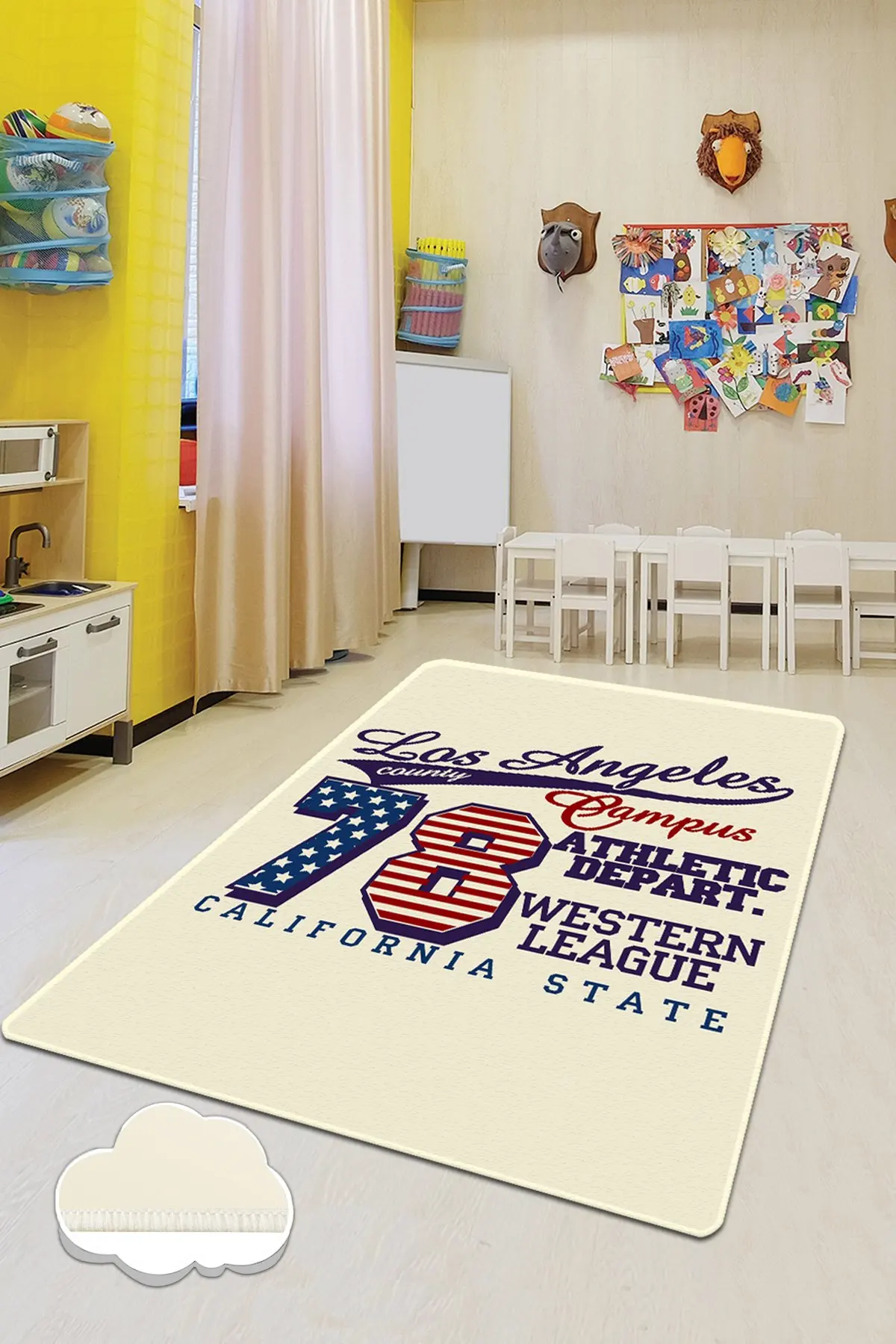 

Etgdecor California State Model 120x180 cm 47 ''x 70'' inch Kids Non-Slip Area Rug