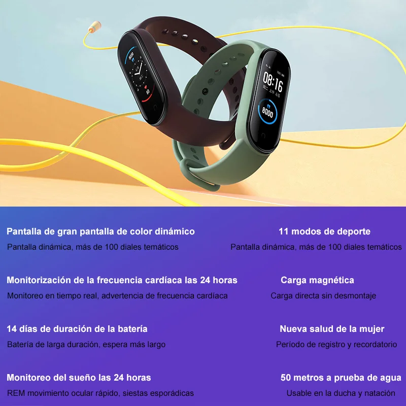 Оригинальный Многофункциональный браслет Xiaomi band 5 версия NFC/ 14 дней автономной
