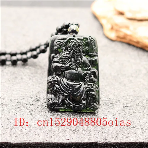 Китайский кулон из натурального черного и зеленого нефрита ожерелье с кулоном