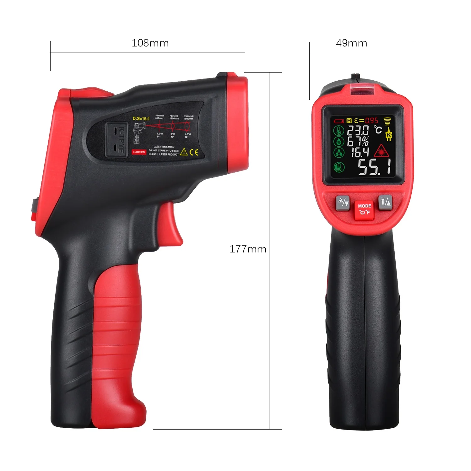 

wintact -50~850 Infrared Thermometer Industrial Thermometer Instrument Ambient Temperature Humidity Dew Point Mold Detector