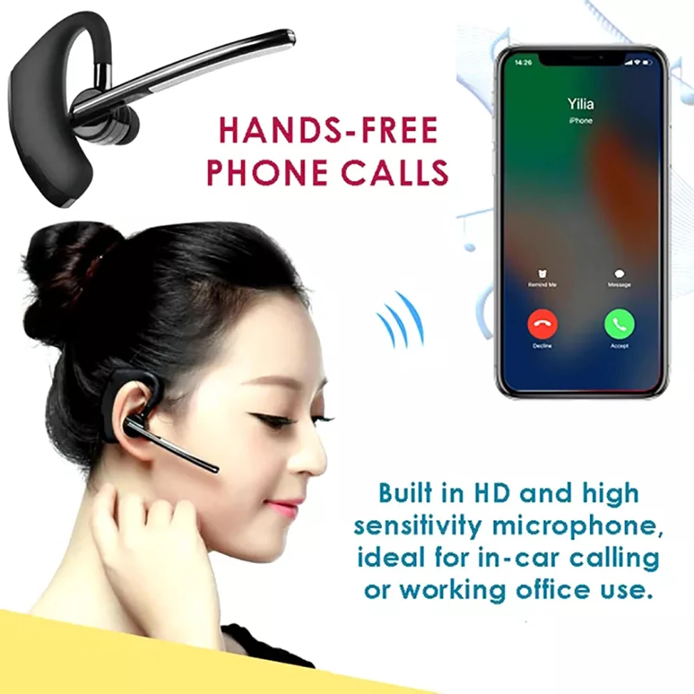 Деловая Bluetooth-гарнитура стерео автомобильные наушники Bluetooth беспроводные с