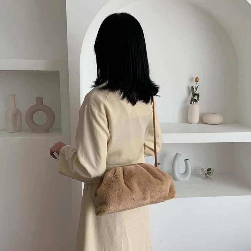 Шерстяная сумка через плечо для женщин зима 2019 роскошная плюшевая