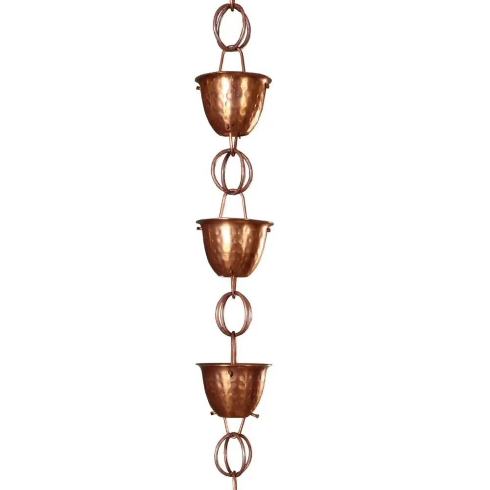 

Art And Craft Antique Square Cup Copper Rain Chain from India