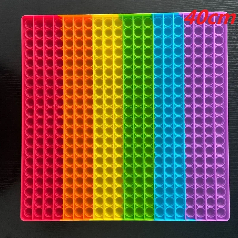 

40cm Super Super Big Size Fidget Toys Square Antistress Toy Rainbow Push Bubble Fidgets Sensory Squishy Adult Kid Gift Dropship