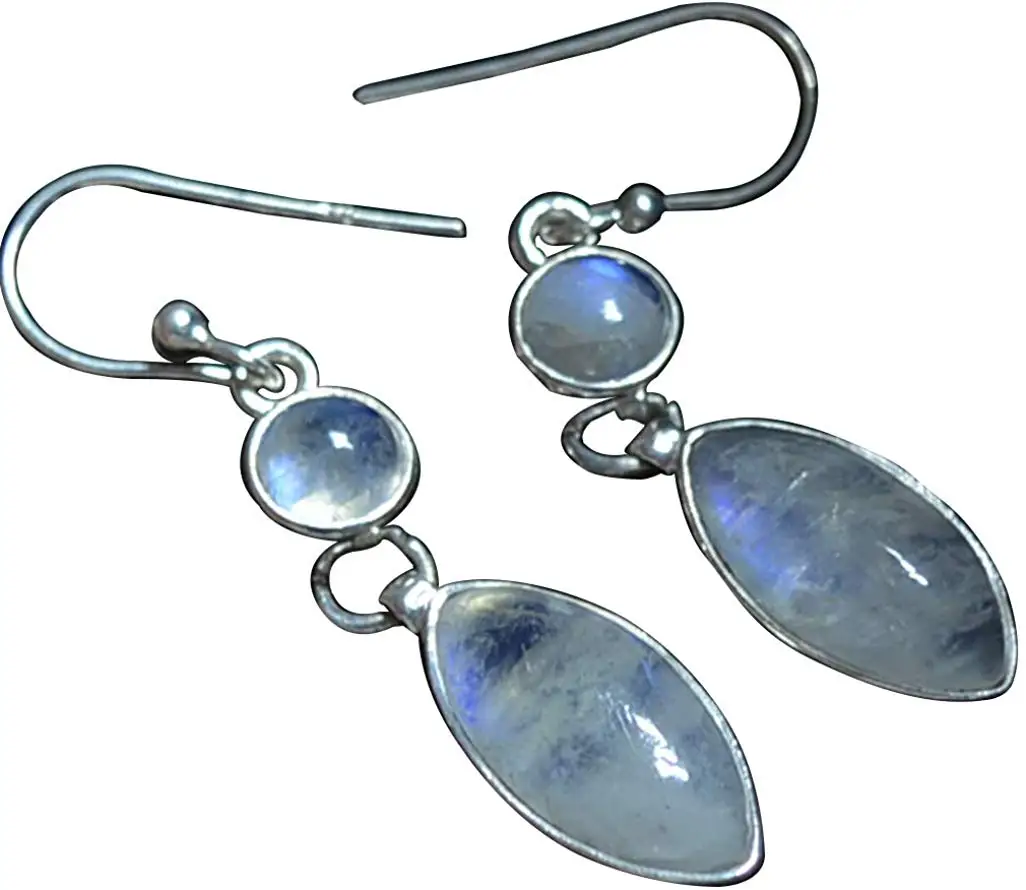 Оригинальные серьги из стерлингового серебра 925 пробы с голубым огненным лунным