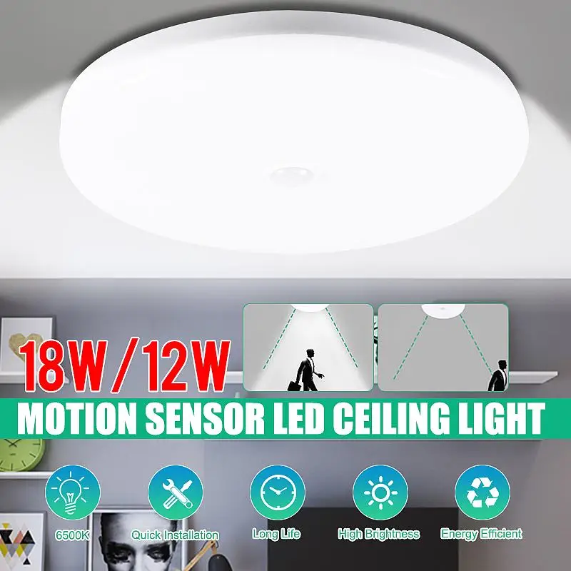 

18W Intelligent LED Ceiling Lights PIR Motion Sensor Smart Lighting Ceiling Lamp For Home Living Room Hallway Detective Corridor