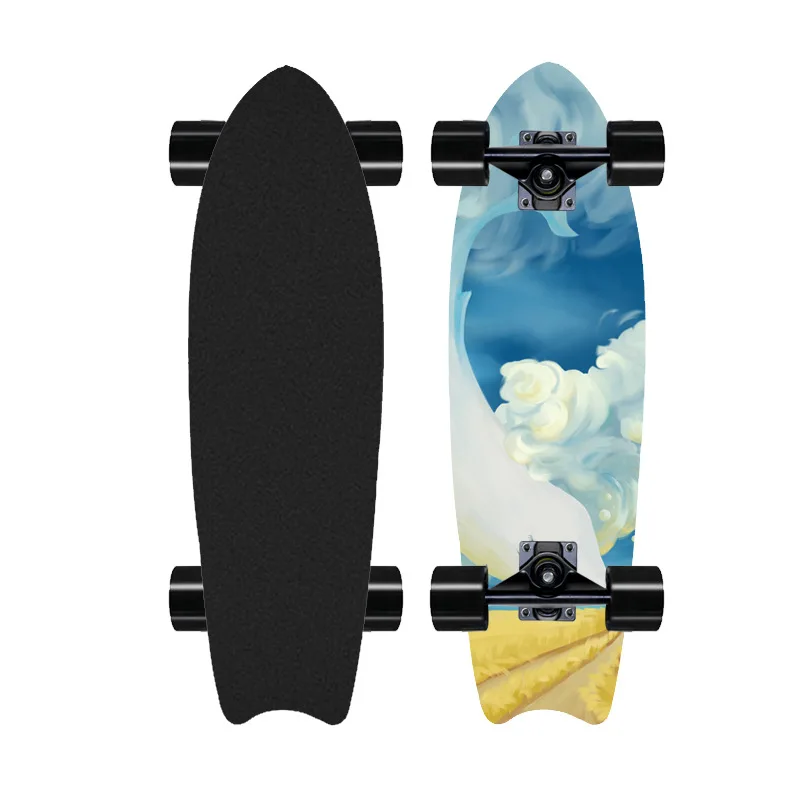 

Skateboard Adult Beginner Child Rocker 8-layer Maple Big Fish Board Single Rocker Skateboard Land Surfing Fishtail Street Board