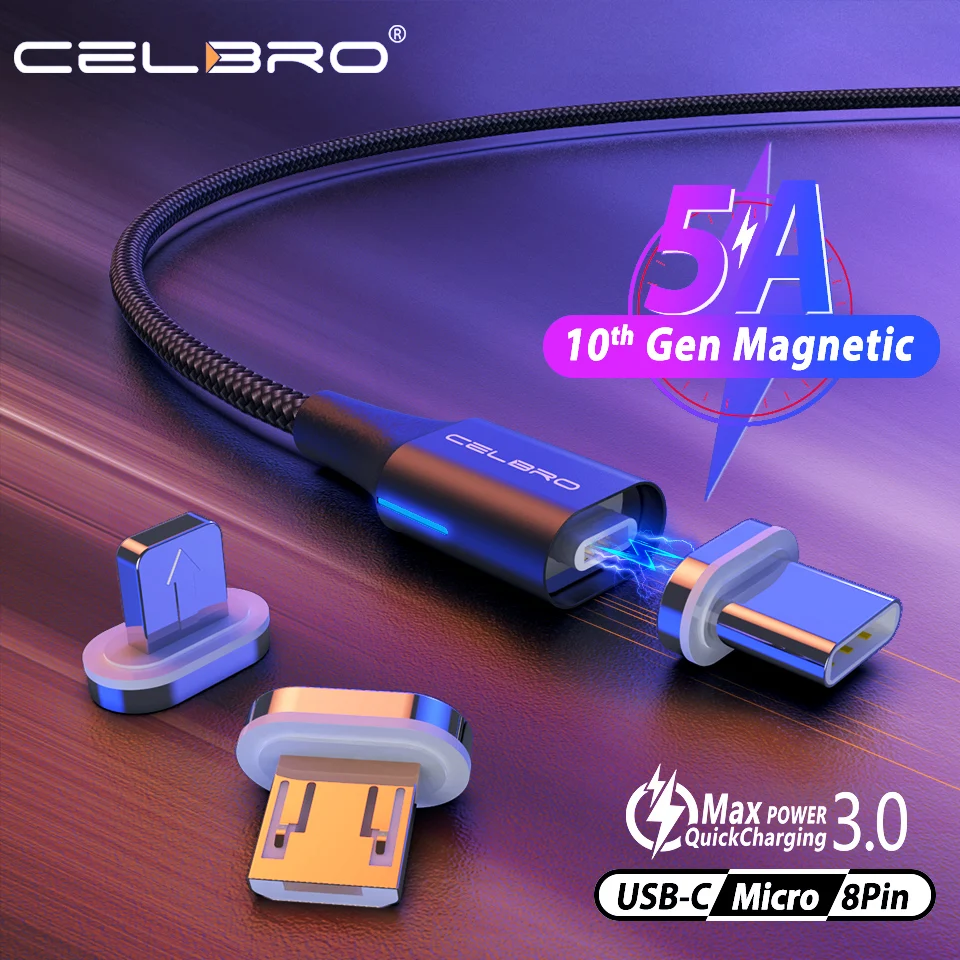 Магнитный Usb кабель для Xiaomi Mi 9 Pro Samsung Note 10 Micro Type C 3 1 быстрая зарядка Cabo Magnetico|Кабели