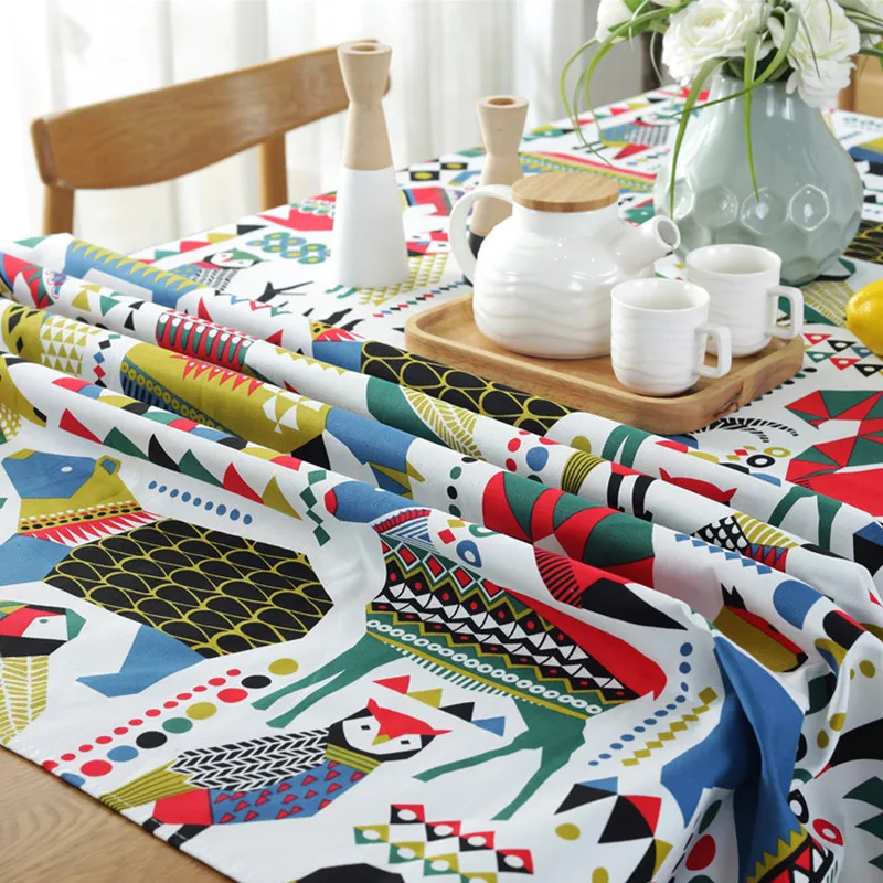 Рождественская скатерть CFen A с животными высокого качества хлопковая разных