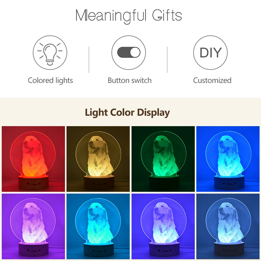 Прямая поставка фото/искусство 3D светильник настольная лампа деревянная основа