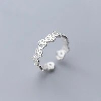 100 real 925 sterling silver animal paw print open rings cute dog cat paw adjustable ring for women animal lovers j0006