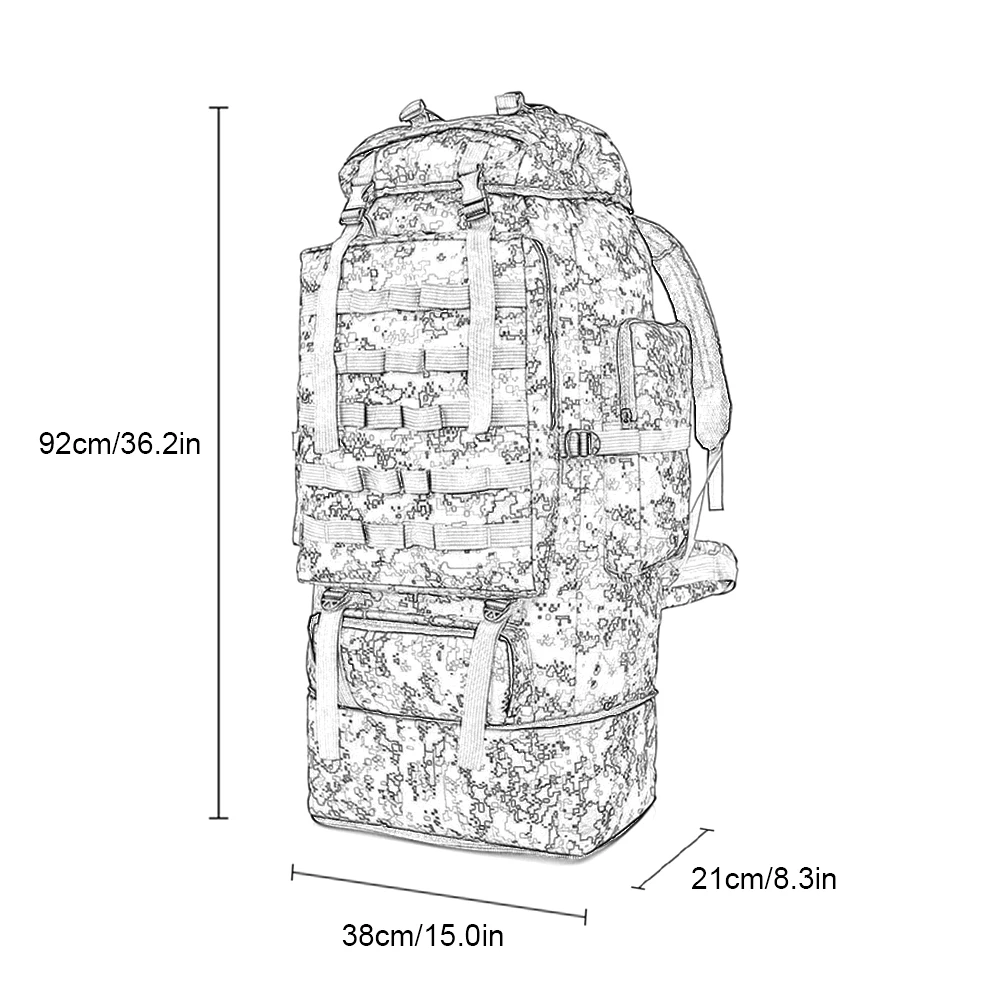 Outdoor 100L Large Capacity Mountaineering Training Hunting Backpack Molle Bug-out Bag Survival Exploration Trekking bag | Спорт и