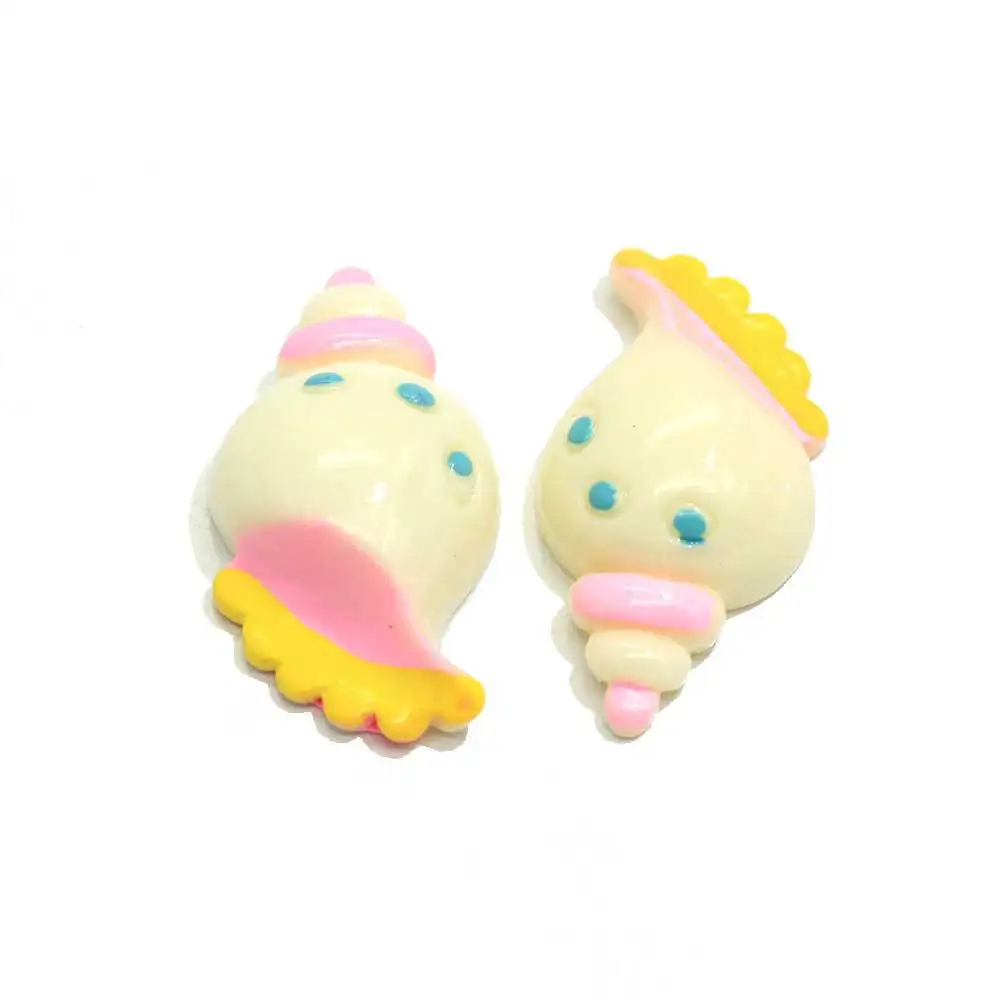

10Pcs Kawaii Conch Flat back Resin Cabochon Flatbacks Embellishments For Scrapbooking Craft DIY Hair Accessories Decor 16*31mm