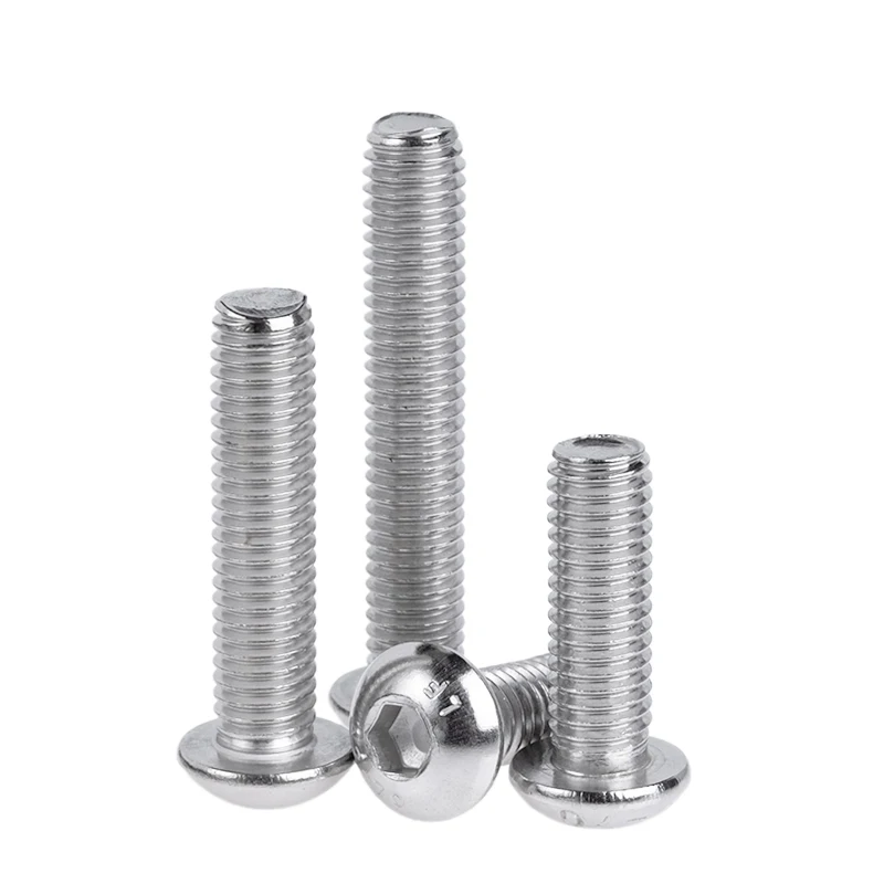 

20/100pcs ISO7380 M2 M2.5 M3 M4 M5 M6 304 Stainless Steel Hex Socket Button Round Head Allen Bolt Screw